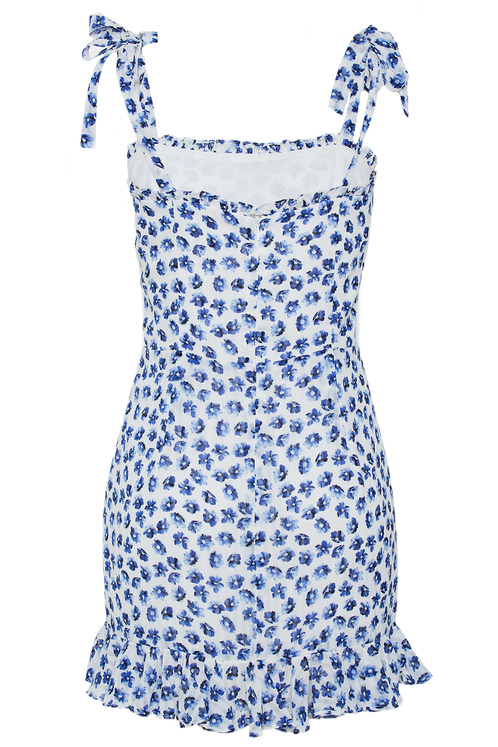 bardot blue floral dress