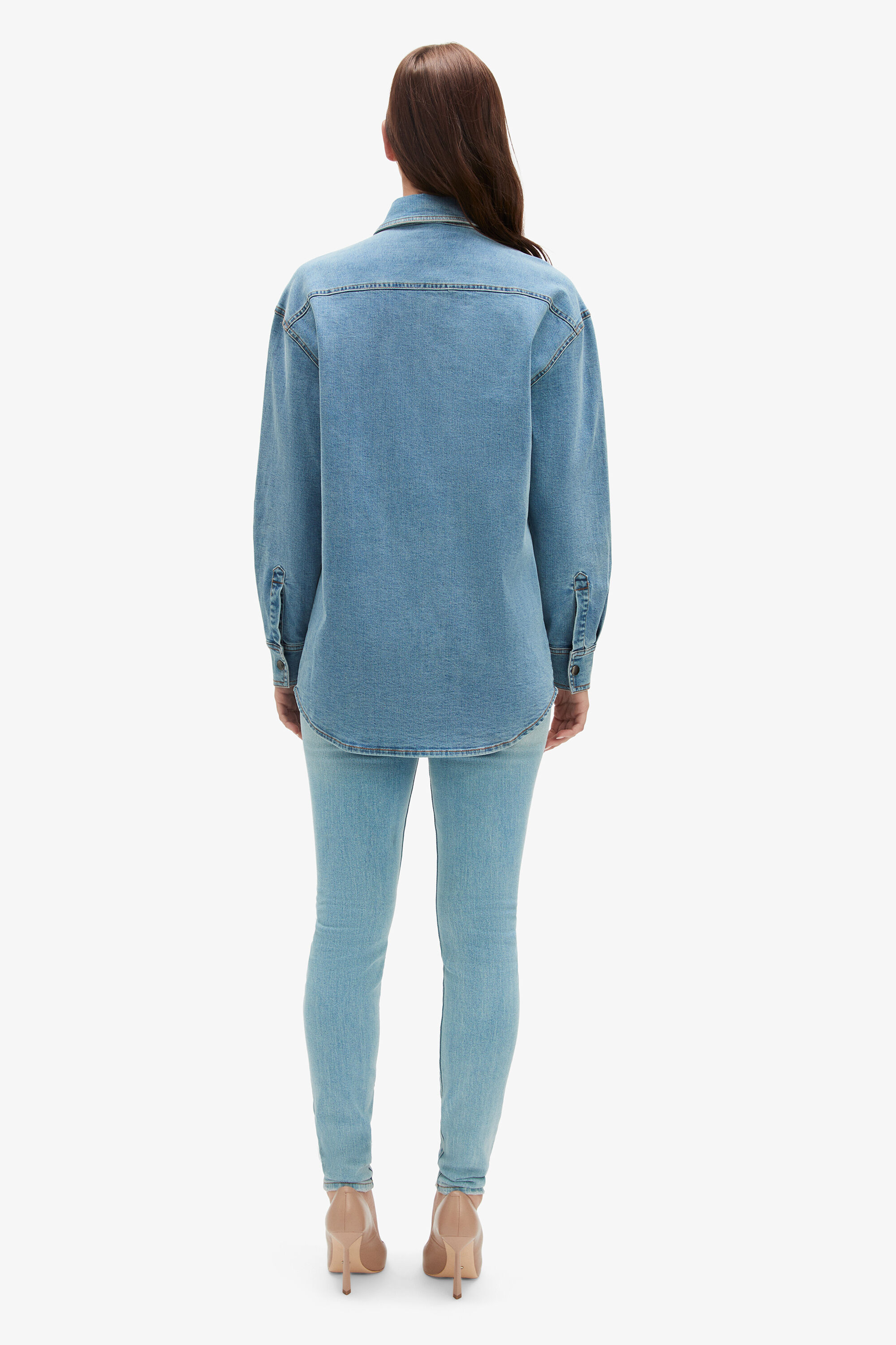Oversized Denim Shirt In Acid | Bardot