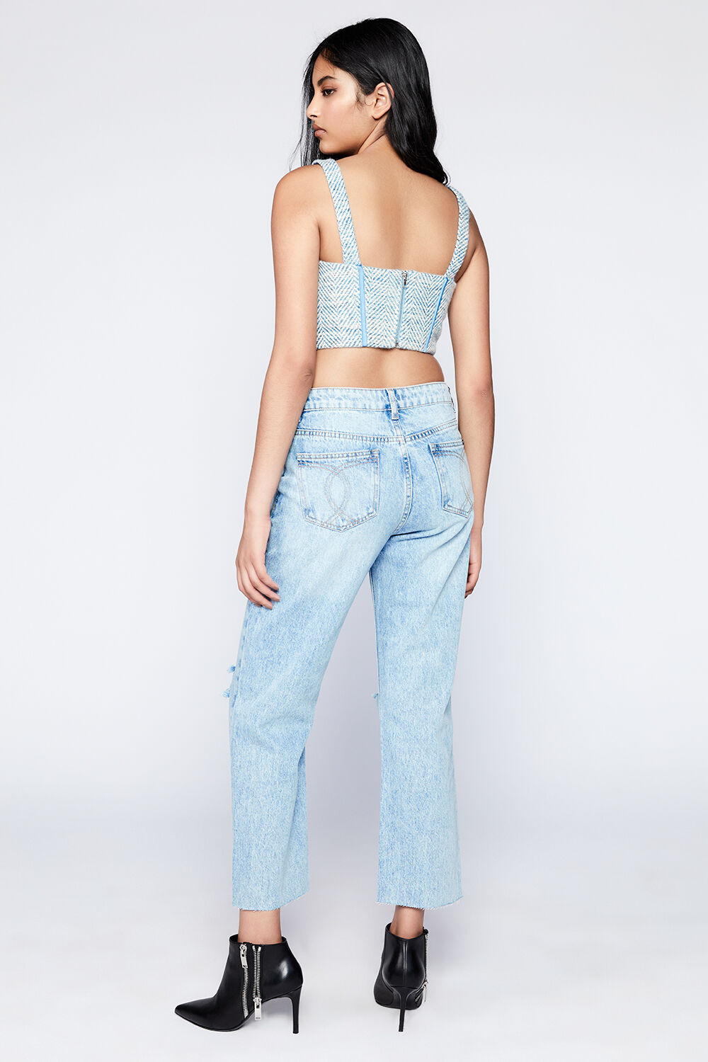 ESTHER MID RISE STRAIGHT JEAN in colour TRUE NAVY