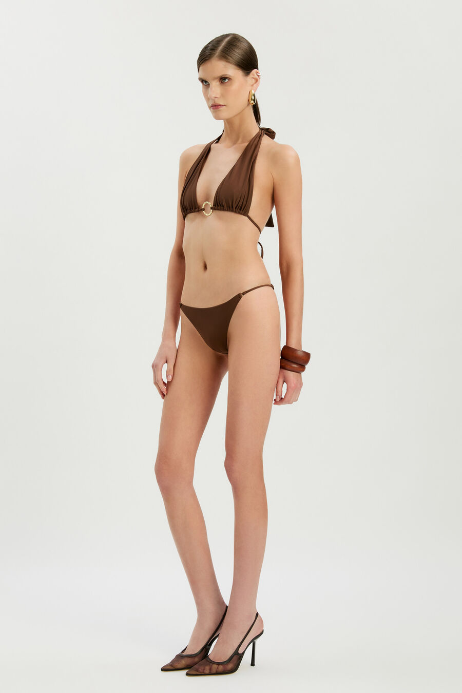 VEYDA RING DETAIL BOTTOMS in colour CHOCOLATE