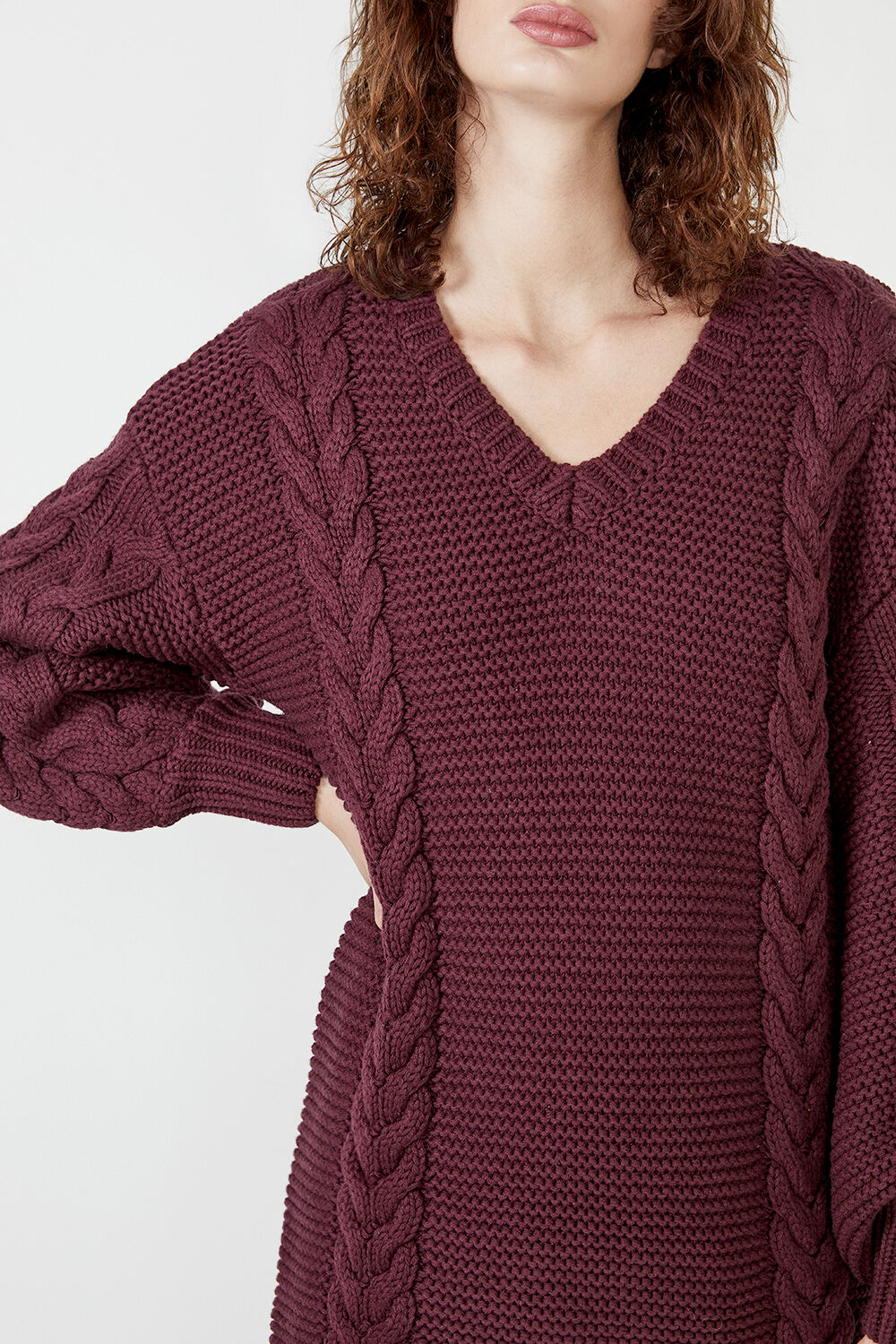 burgundy knit dress