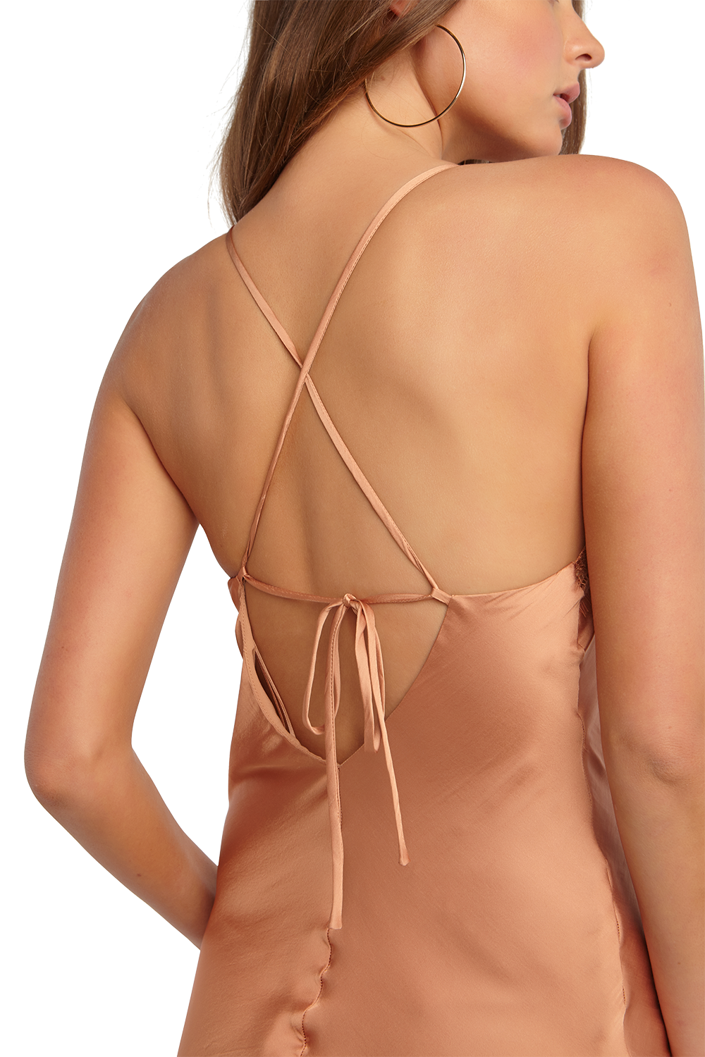 SANDIE SLIP DRESS in colour SANDSTONE