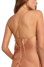 SANDIE SLIP DRESS in colour SANDSTONE