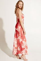 TROPICAL SLIP DRESS in colour MINERAL RED