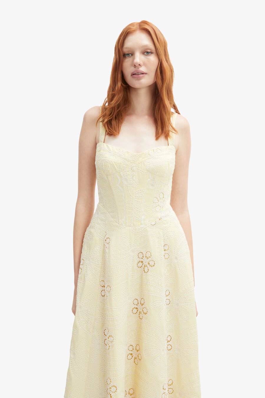 LILAH CORSET MIDI DRESS in colour YELLOW DSY
