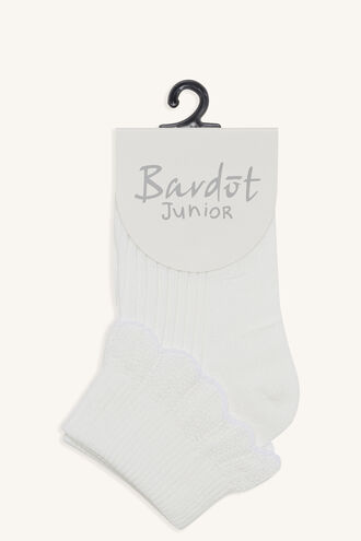 COTTON FRILL SOCKS in colour WHITE ALYSSUM