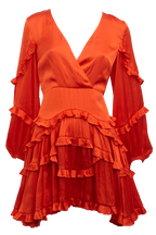 NALA FRILL DRESS in colour SPICY ORANGE