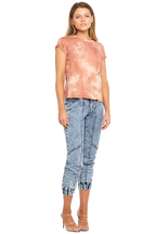 SOFT TIE DYE TEE in colour DUSTY CORAL