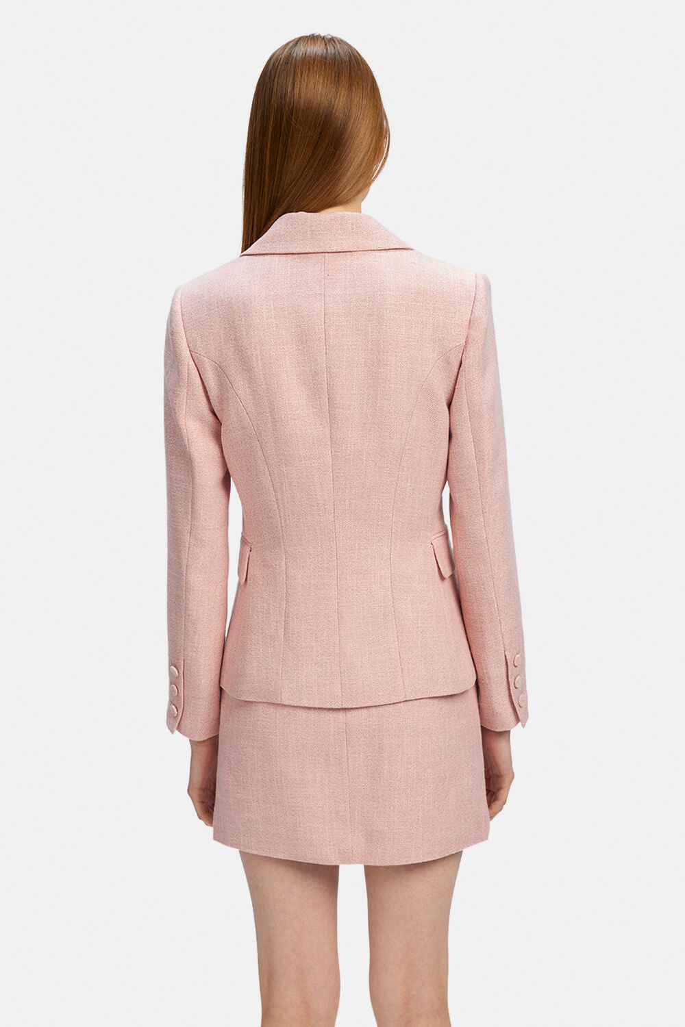EMILIE WRAP FRONT BLAZER in colour ROSE QUARTZ