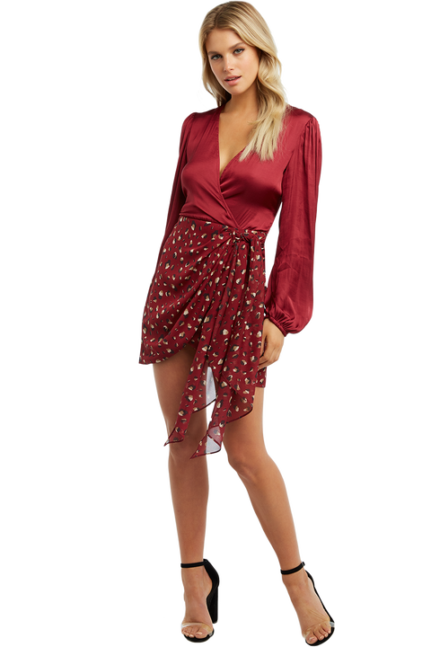 ELENA TIE BLOUSE in colour DRY ROSE