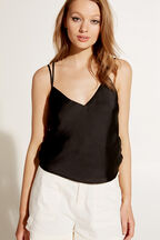 DRAWSTRING CAMI in colour CAVIAR