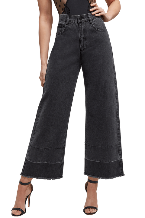 wide leg black jeans womens