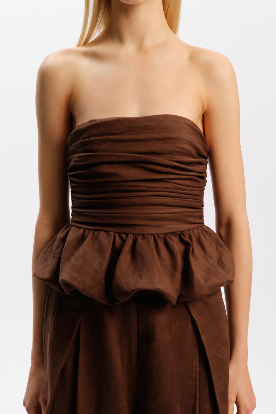 Alessio Strapless Linen Top