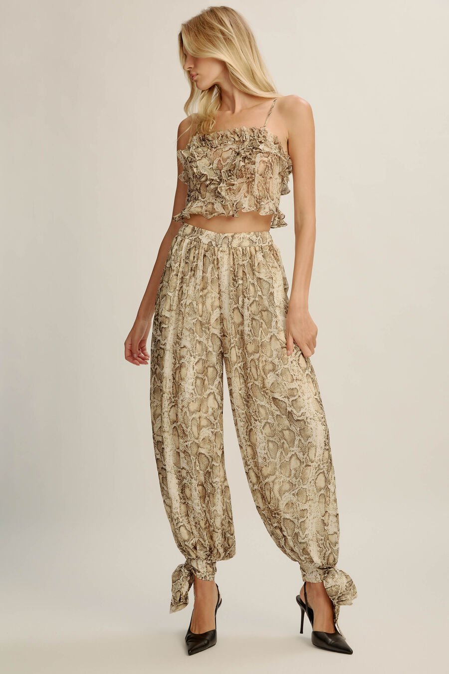 ALIRA PRINTED BALLOON PANT in colour SNAKE SKIN