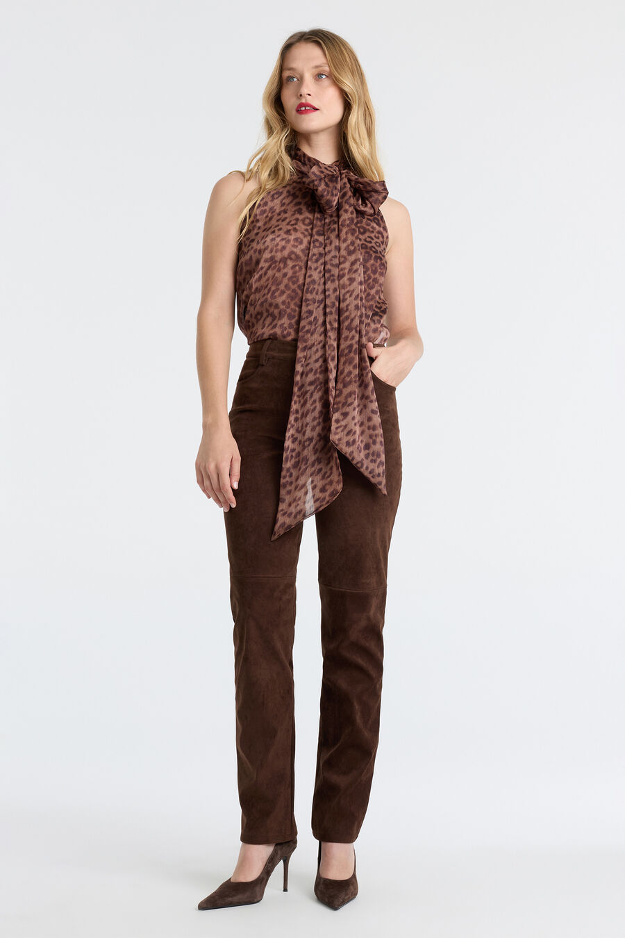 Arlette Neck Tie Printed Top