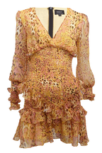 LEOPARD FRILL DRESS in colour WINTER WHITE