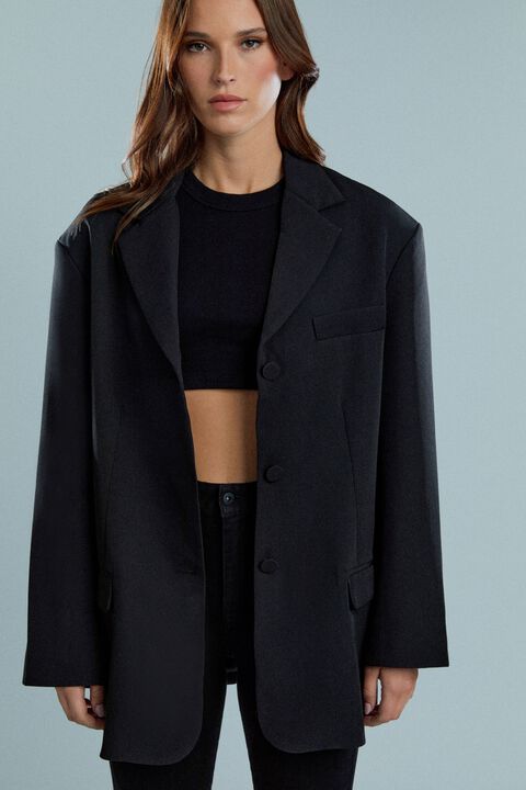AKIA OVERSIZED BLAZER in colour CAVIAR