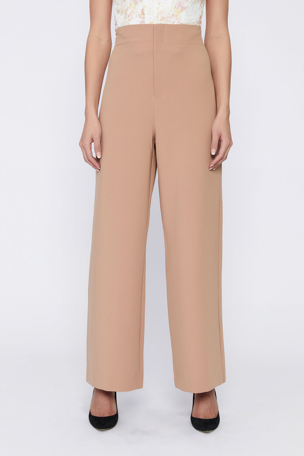 ANNA HIGH WAIST PANT in colour TAN