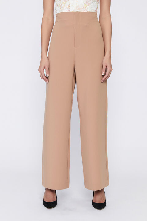 ANNA HIGH WAIST PANT in colour TAN