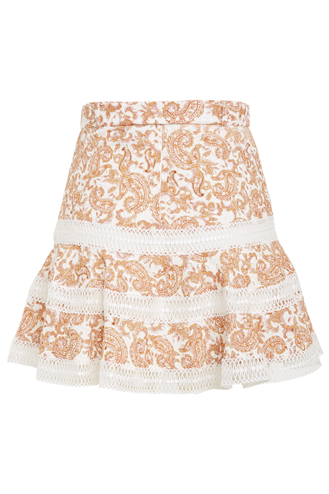 PAISLEY SKIRT in colour AMBER BROWN