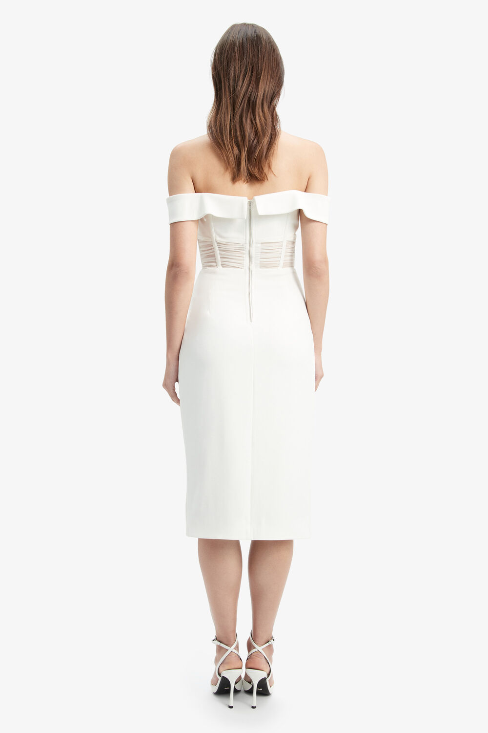 NOVACANE MIDI DRESS in colour BRIGHT WHITE
