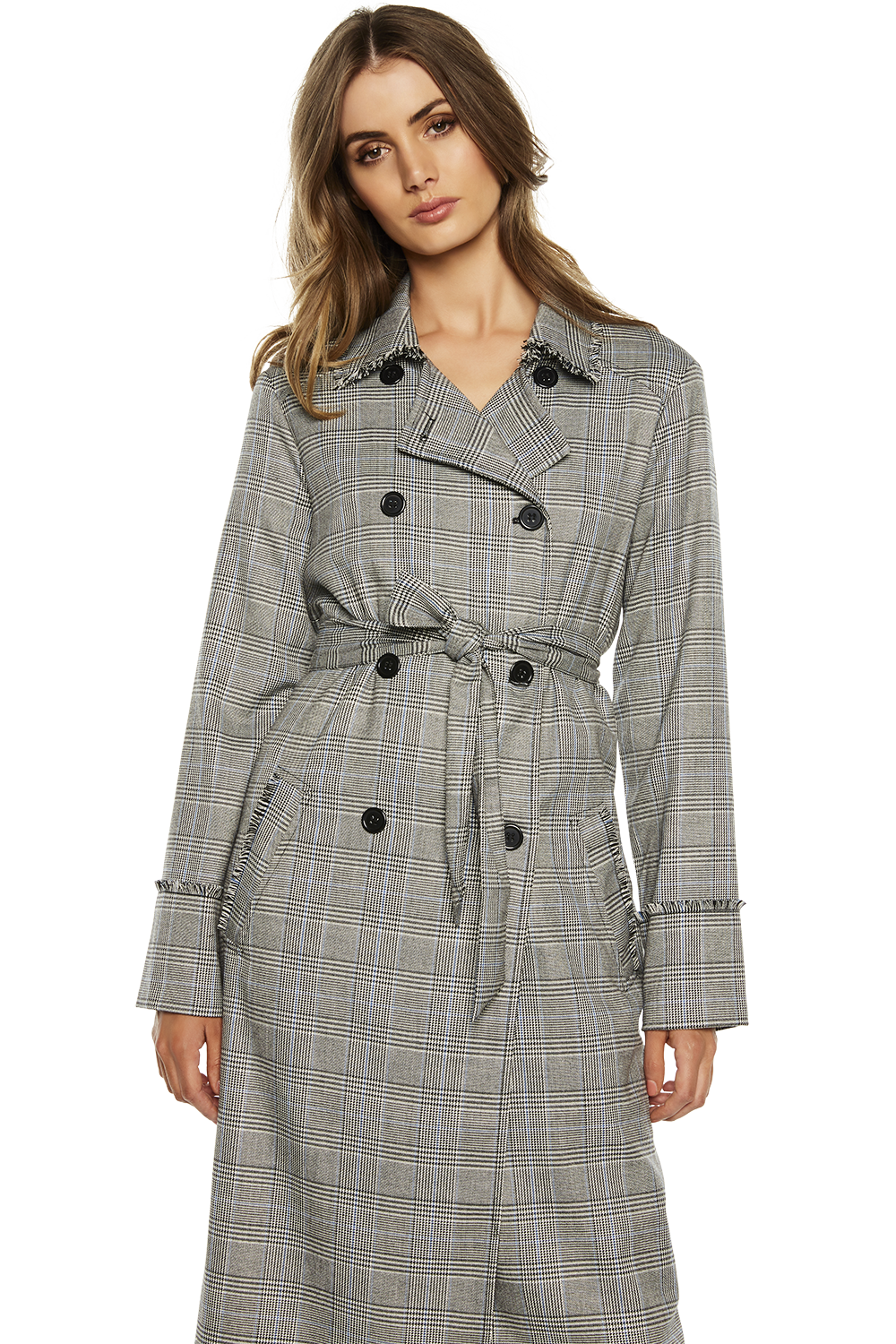 Check Trench Coat Ladies Clothing & Jackets & Coats Bardot