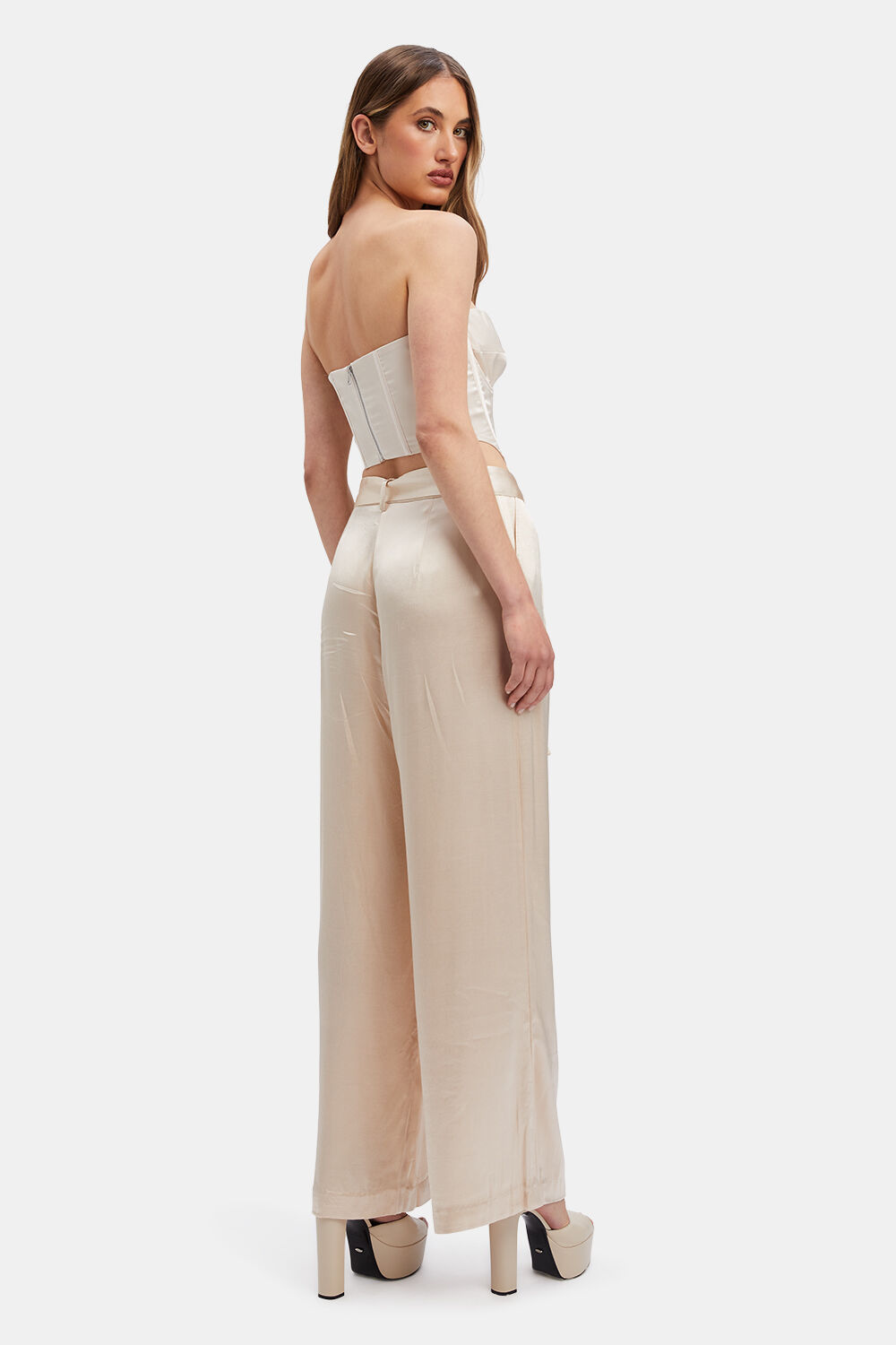 BOSTON PIN TUCK PANT in colour WHITE SWAN