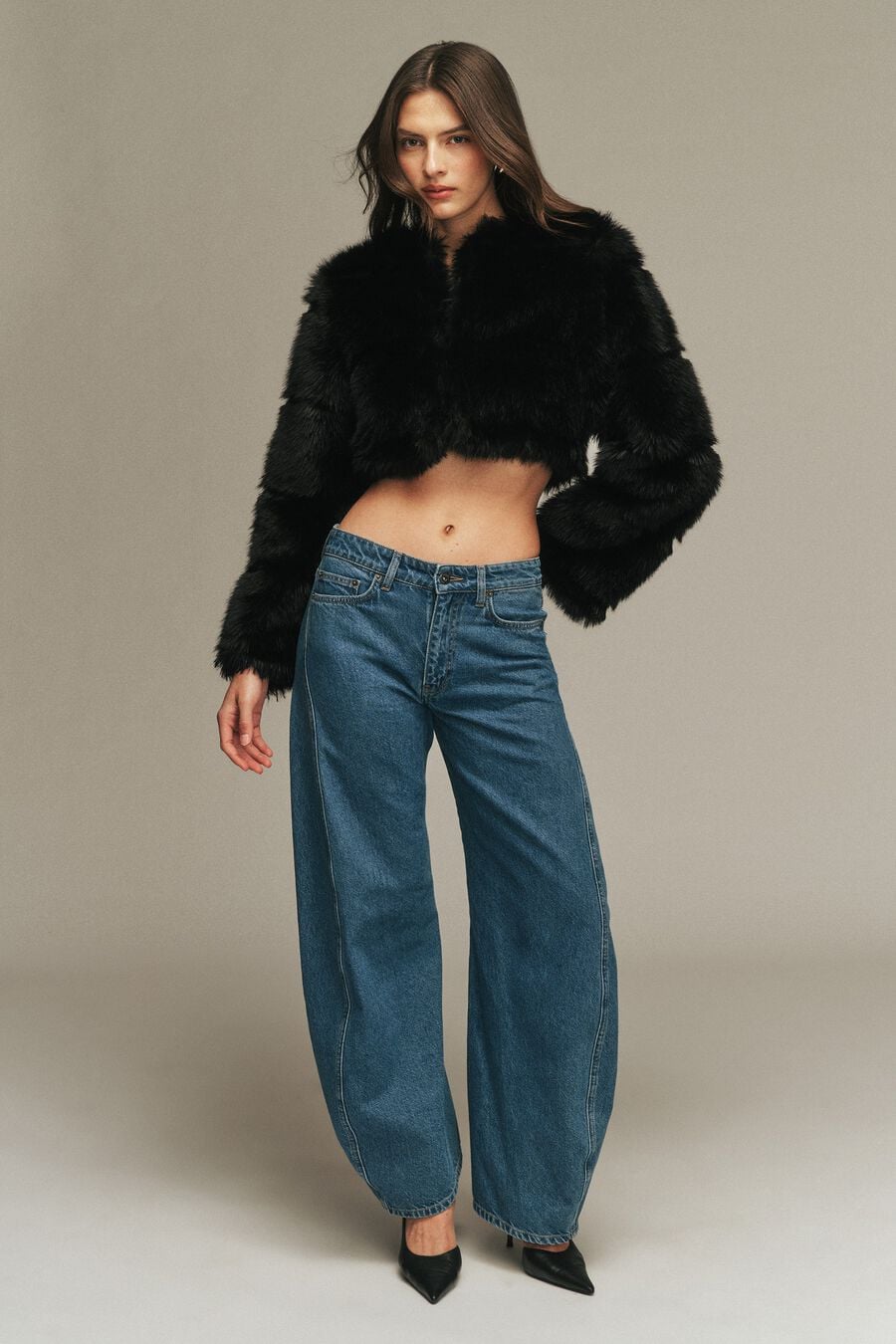 Petro Cropped Faux Fur Jacket