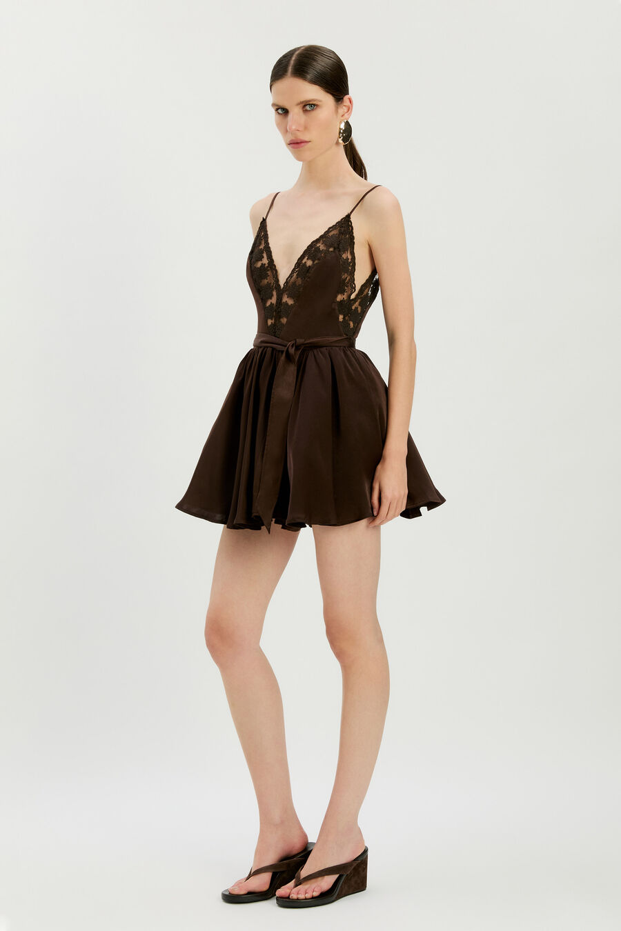 Natalia Lace Trim Mini Dress