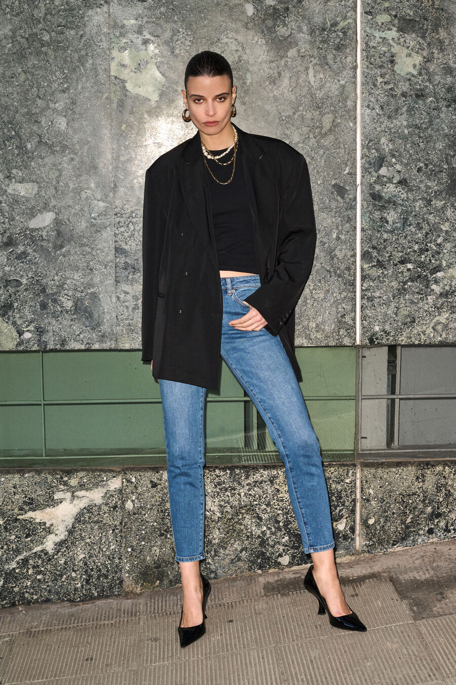 KNOX SKINNY CROPPED JEANS in colour VINTAGE