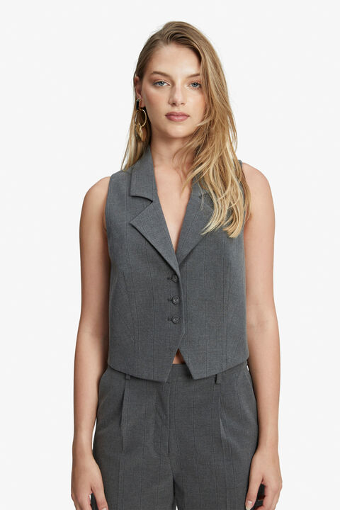 RUMOUR PIN STRIPE VEST in colour PALOMA