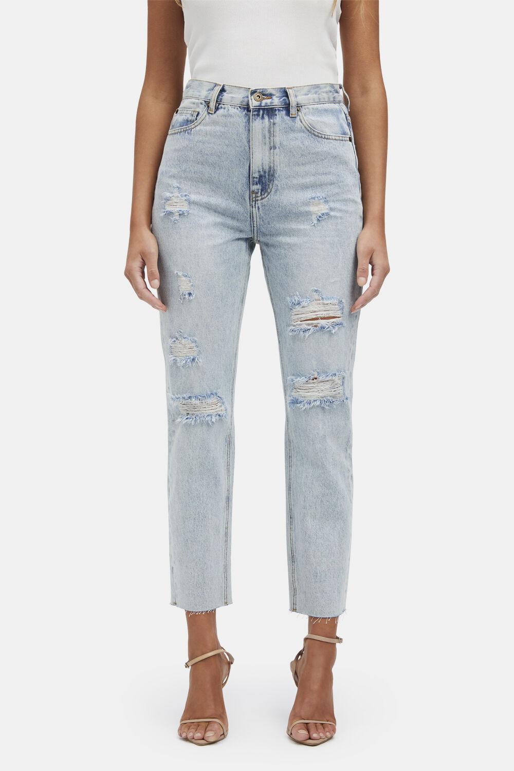 Cara Straight Leg Jeans In Indigo Bardot