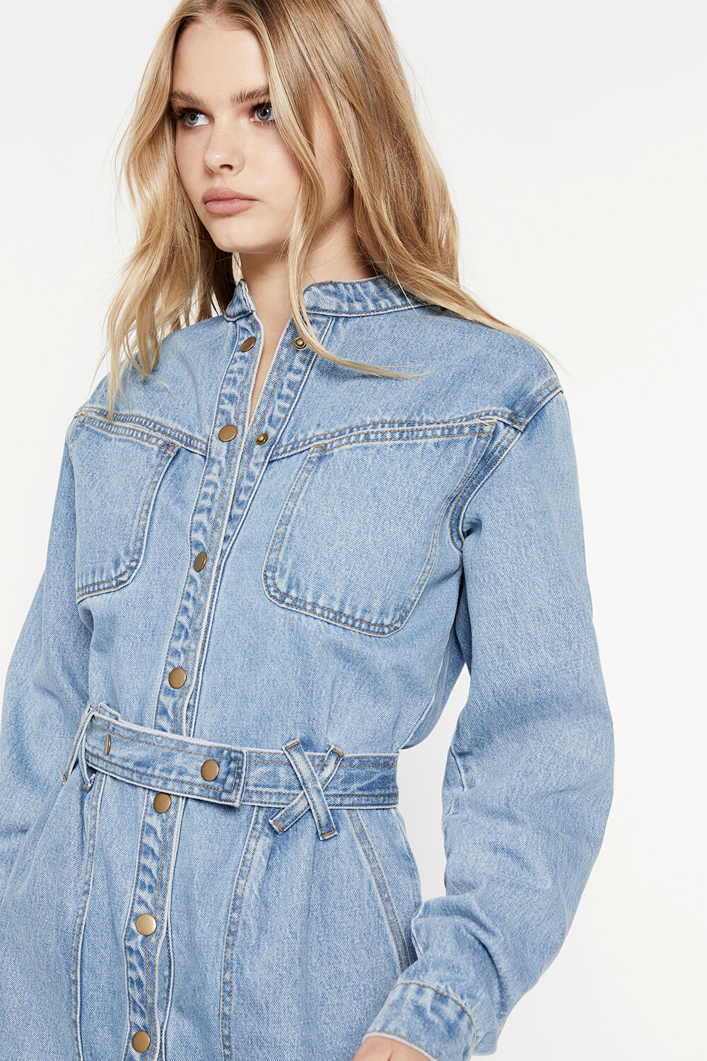 Elena Denim Dress in Vintage | Bardot