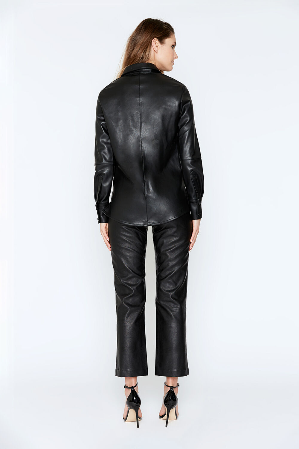 Polly Vegan Leather Pant in Black | Bardot