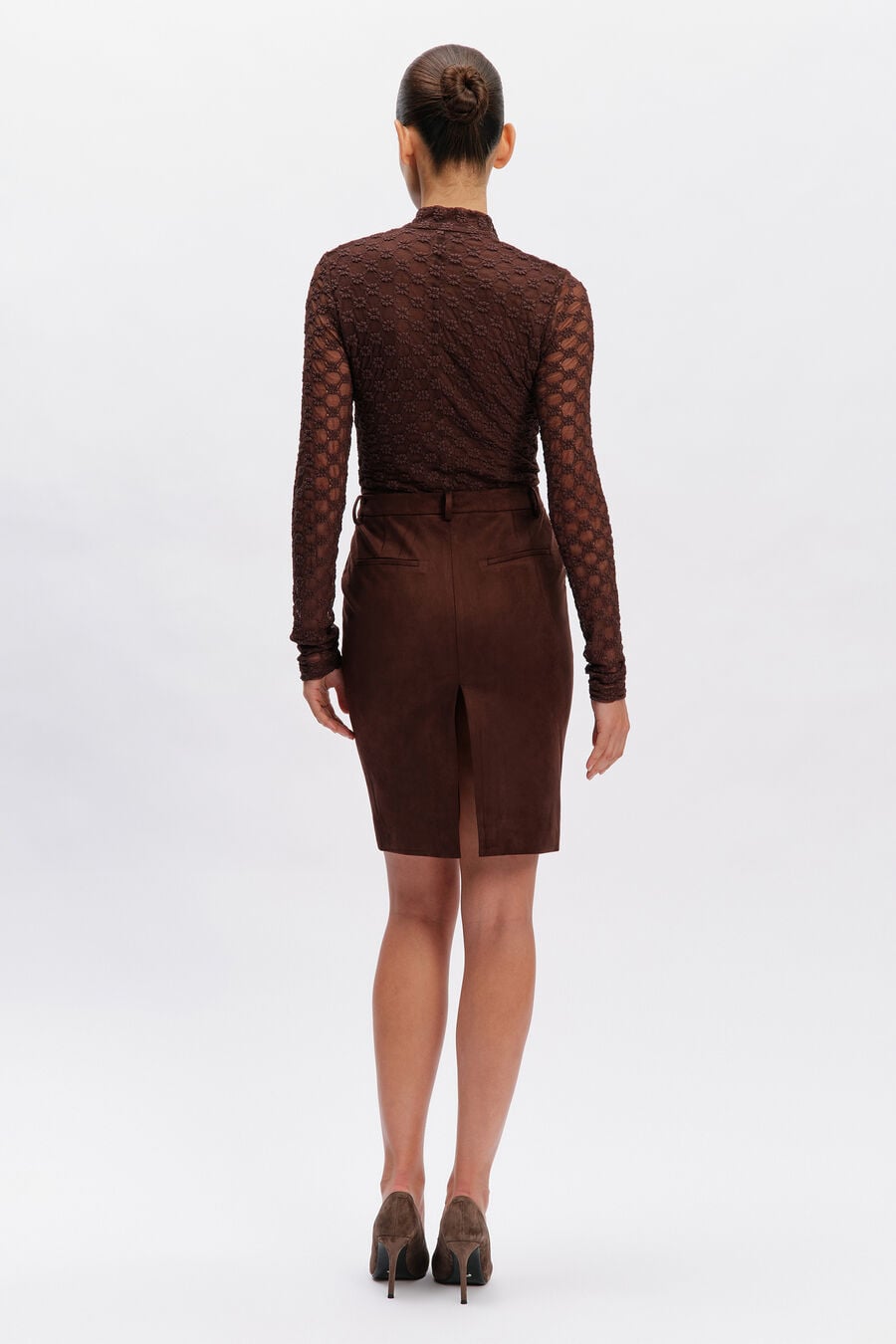 Vanessa Faux Suede Midi Skirt