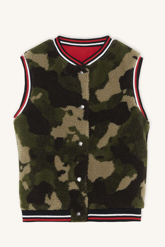 REVERSIBLE CAMO VEST in colour CAVIAR
