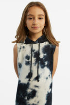 LEILA HOODED DRESS in colour INSIGNIA BLUE