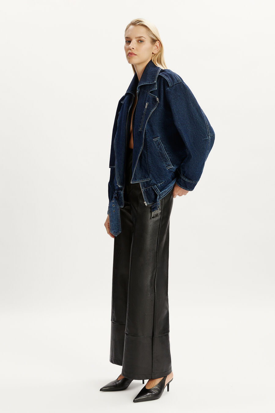 KAVI OVERSIZED DENIM JACKET in colour DARKDENIM