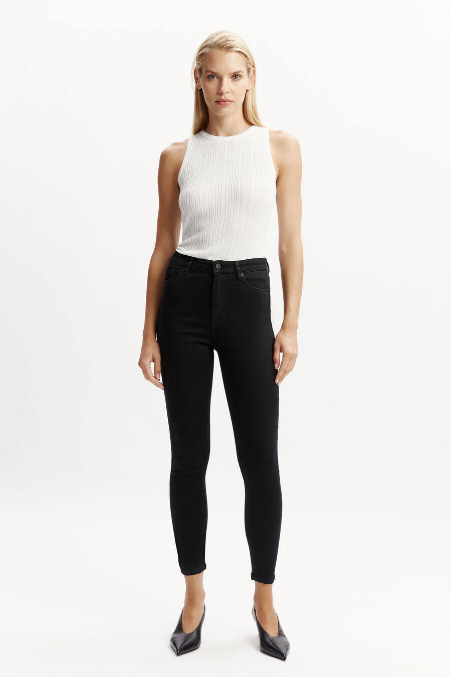 KHLOE HI JEANS in colour BLACK