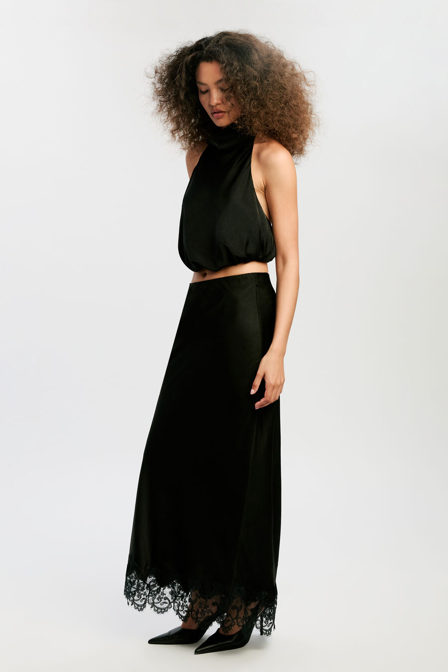 SANDRI SATIN HIGH NECK TOP