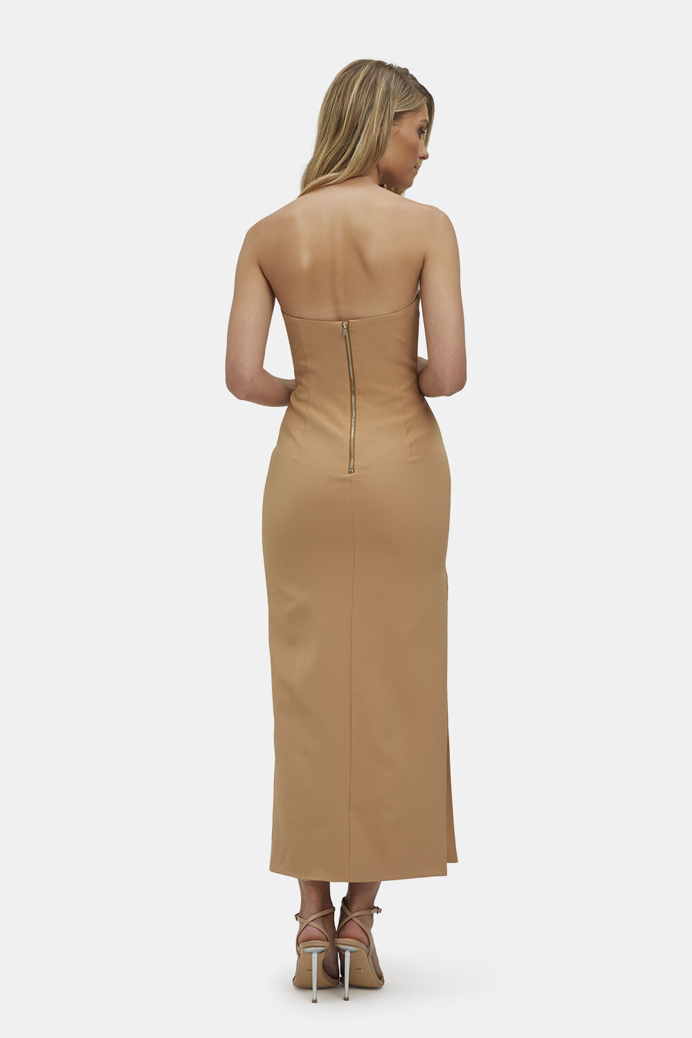ELENI MIDI DRESS in colour MOCHA BISQUE