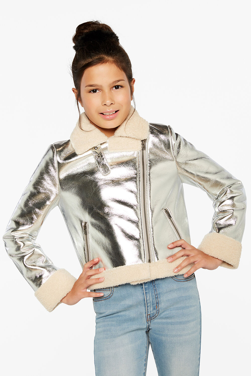 Iris Metallic Biker Jacket Tween 716 Tween Girls 716 Bardot Junior