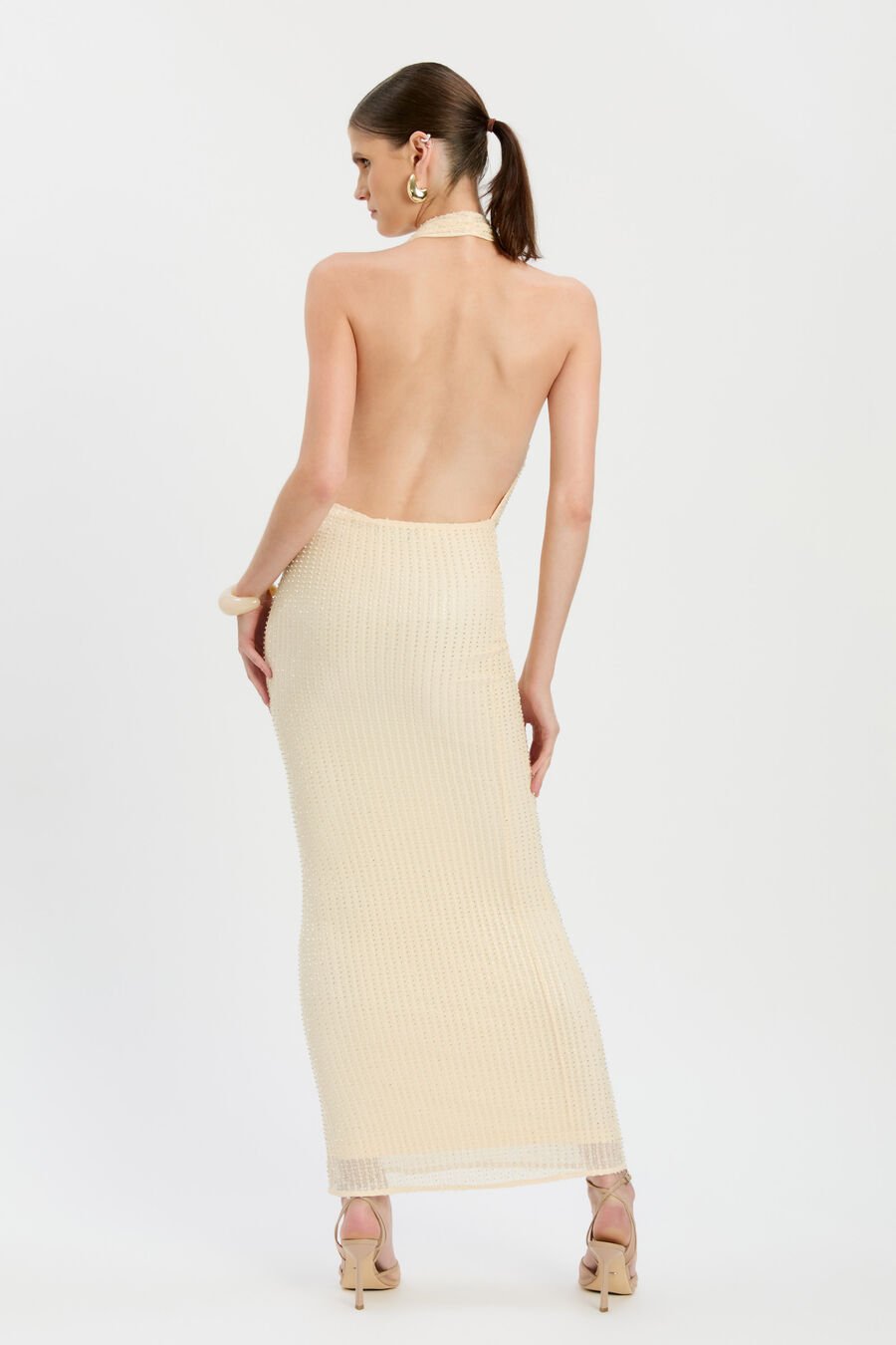 Nola Sequin Cowl Maxi Dress