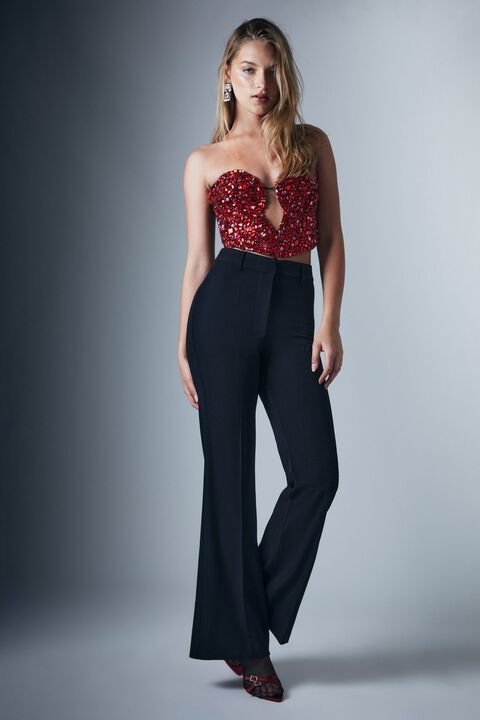ELENI BEADED BUSTIER in colour PINK T DYE