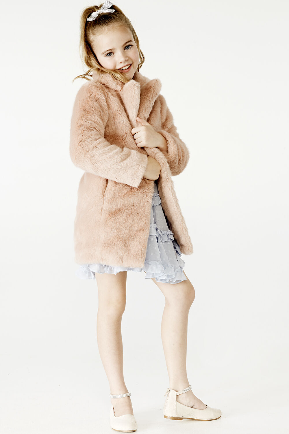 Junior Girl Faux Fur Midi Coat Junior Girls 27 Coats & Jackets