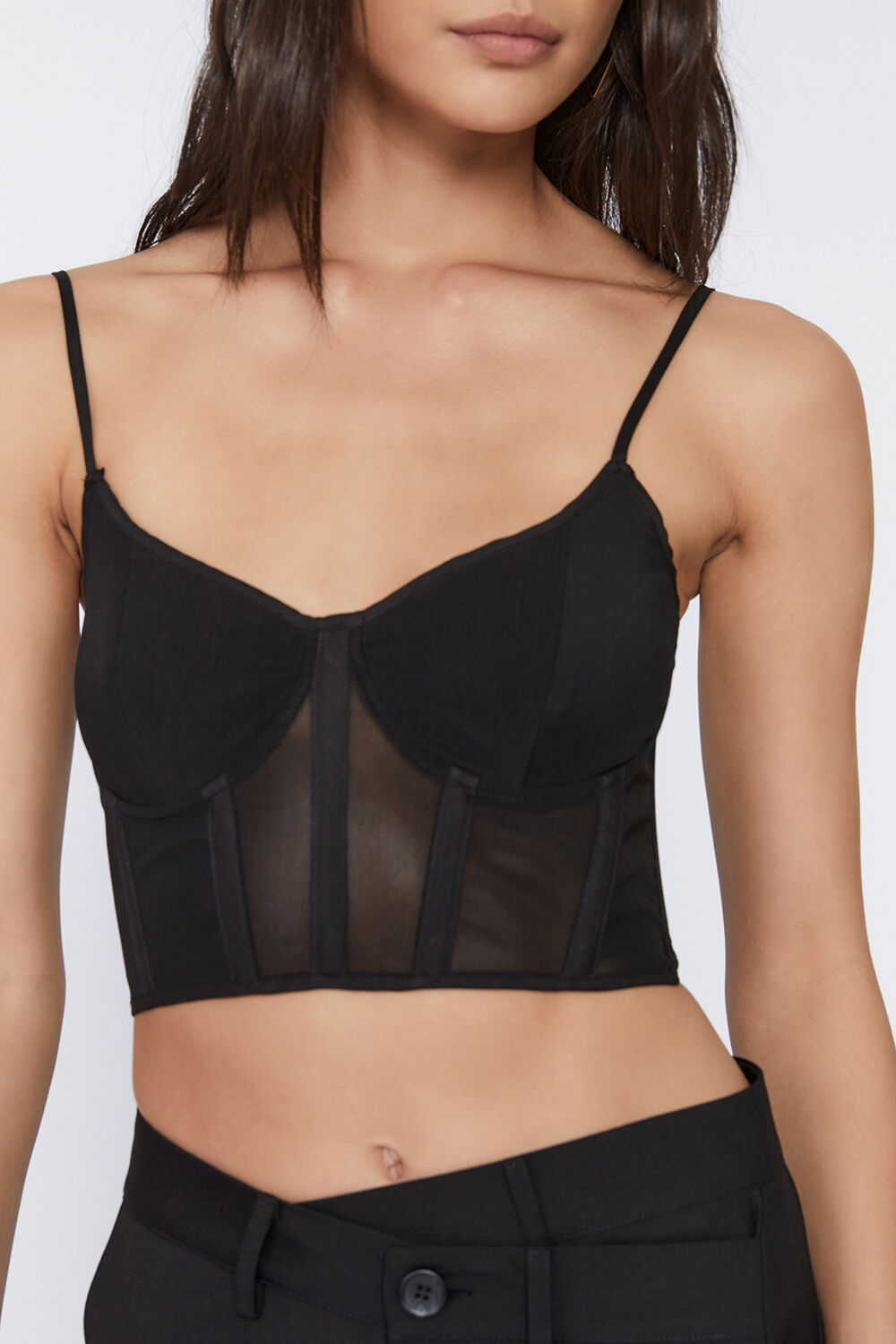 Sheer bustier top sale