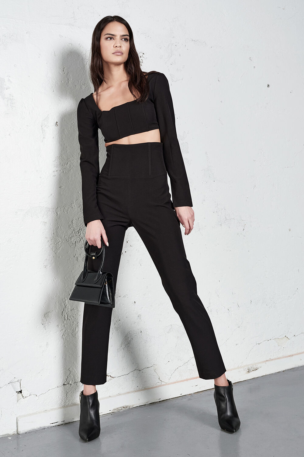 KENDALL CORSET PANT in colour CAVIAR