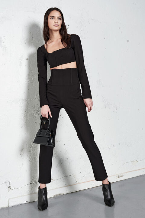 KENDALL CORSET PANT in colour CAVIAR