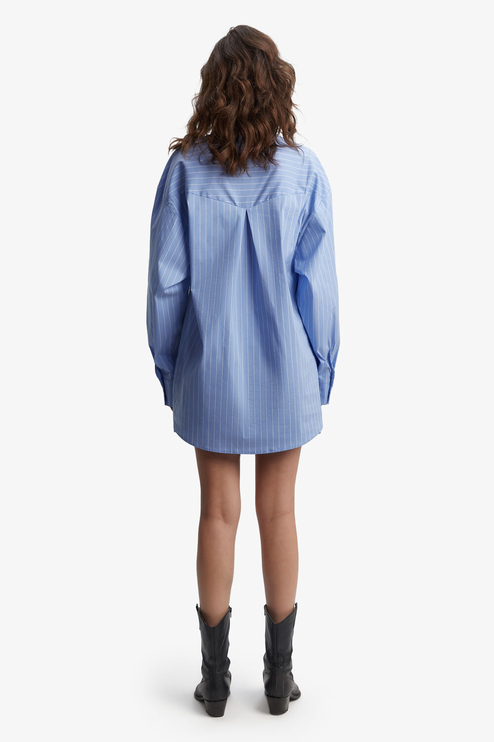 STRIPED OVERSIZED SHIRT in colour CLOUD DANCER