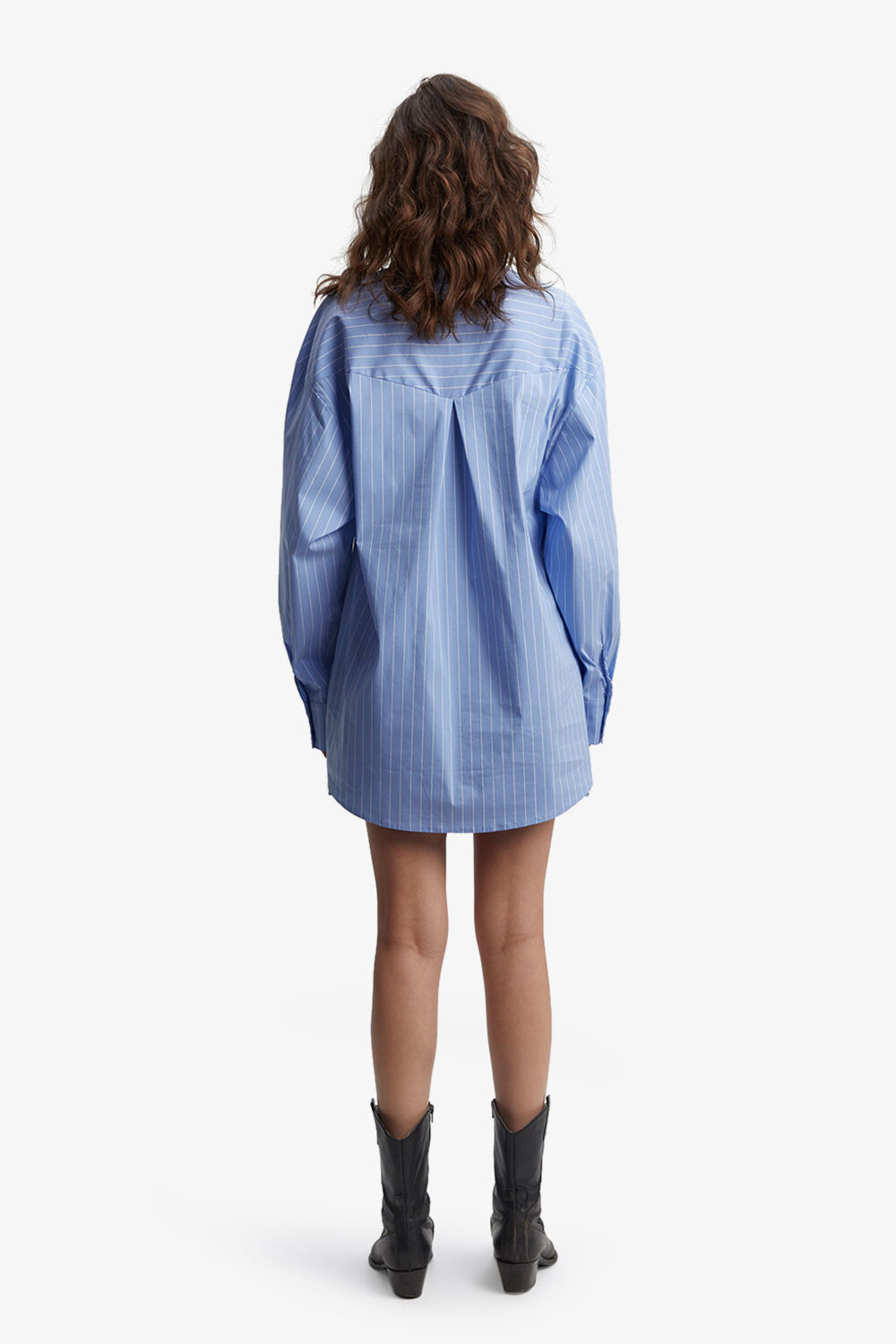 STRIPED OVERSIZED SHIRT in colour CLOUD DANCER